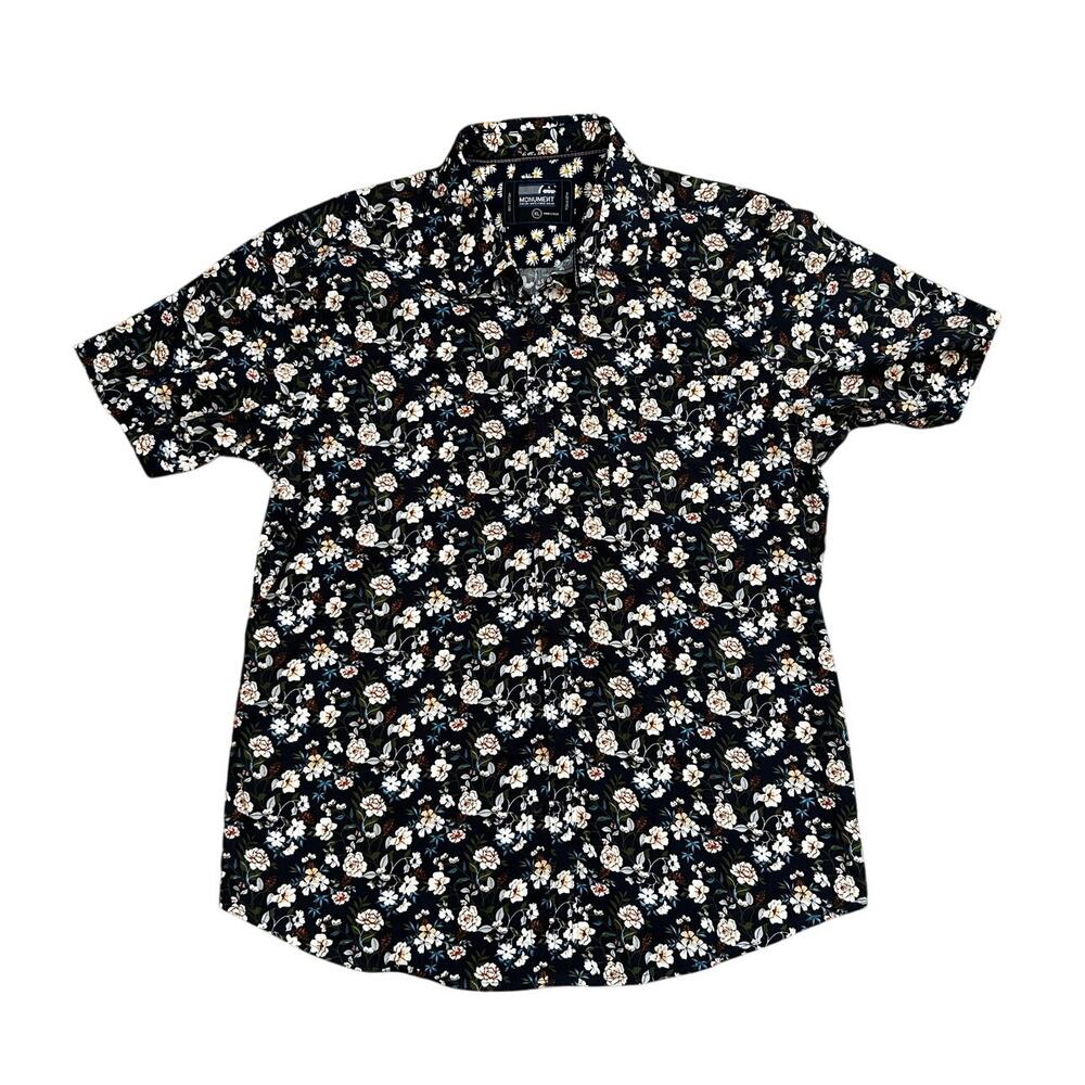Monument XL Mens Floral Button Up 100% Cotton